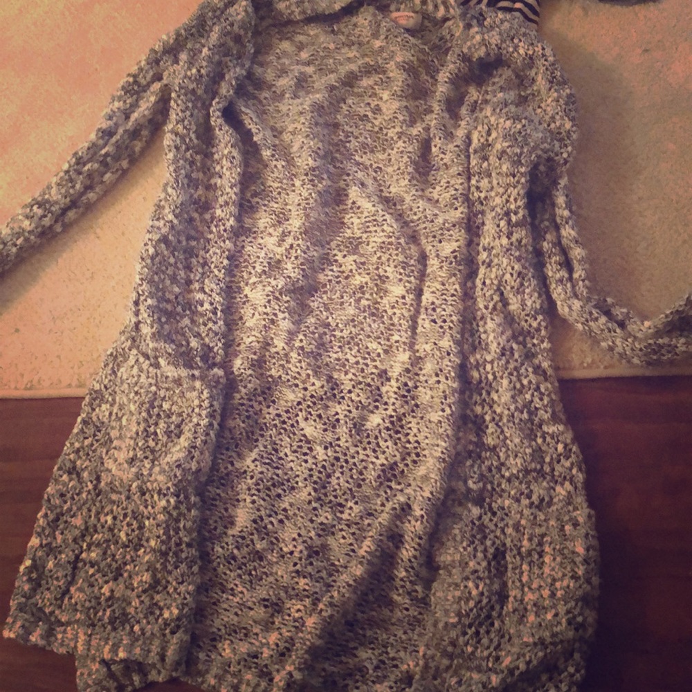 Long black and white cardigan